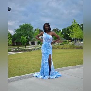 Sherri hills blue prom dress.